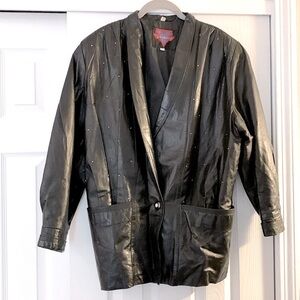 Gorgeous Verducci 100% genuine black leather studded jacket!!